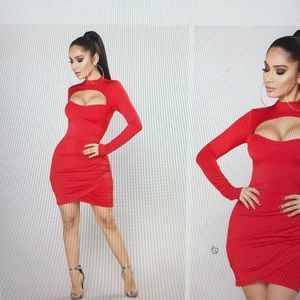 Red bodycon dress.....Fashion nova